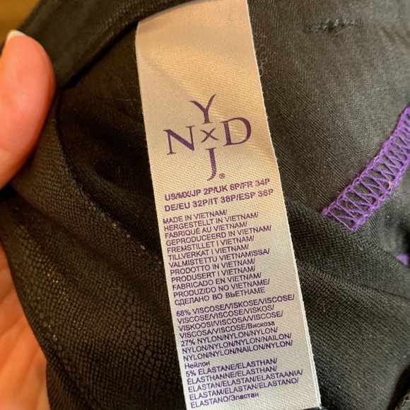 NYDJ black faux leather ponte leggings - Picture 5 of 8